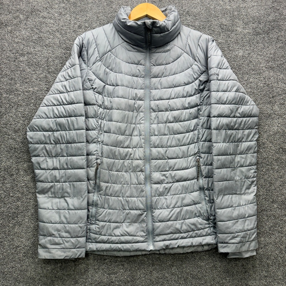 Columbia Light Gray Quilted Puffer Jacket